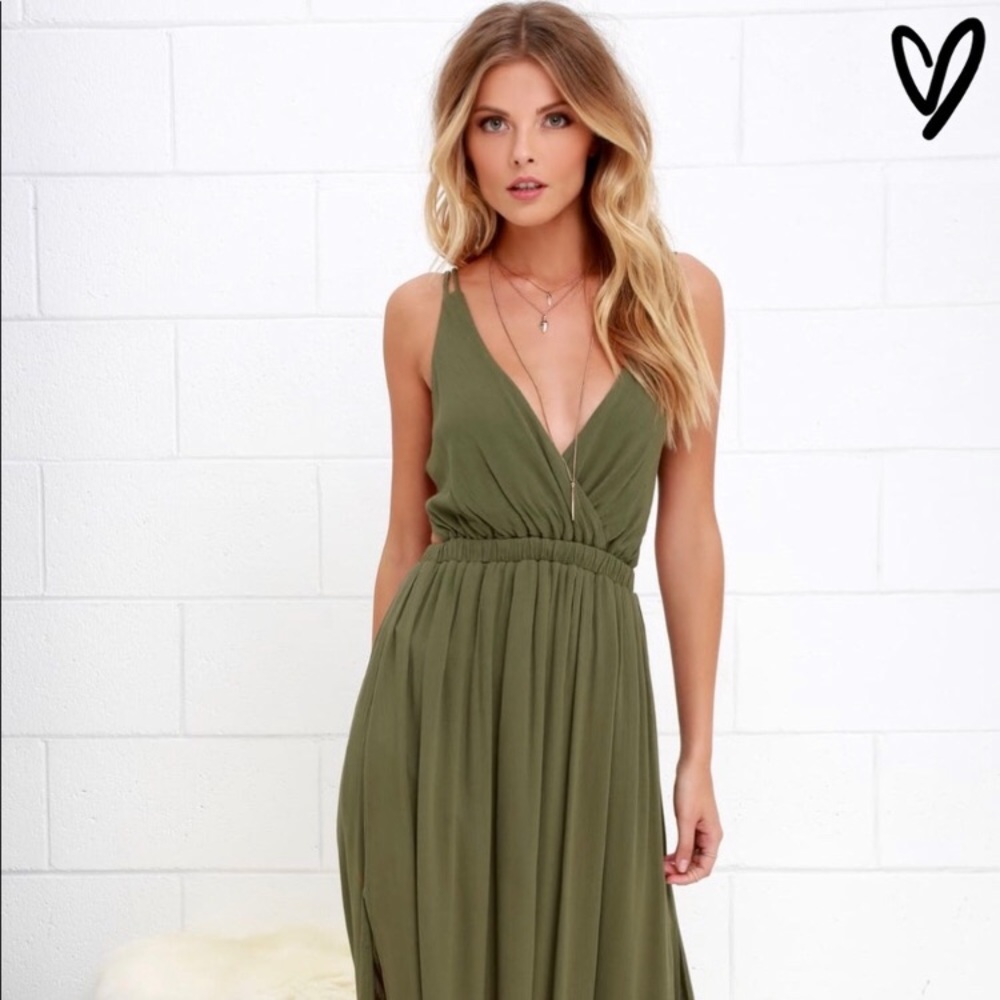 Lulus green maxi dress